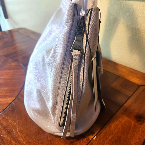 Aimee Kestenberg Leather Expandable Shopper Mystic Metallic Lovers Lane Bag - Picture 10 of 16